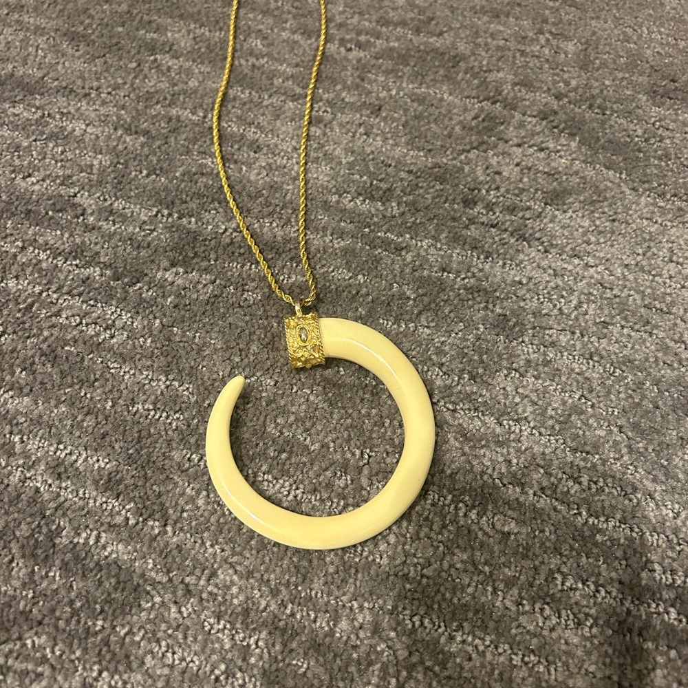 Kenneth Jay Lane Tusk Pendant Necklace